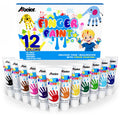 ABEIER Washable Finger Paint for Toddlers 1-3, 12 Non-Toxic Colors | Ages 1-3 4 5 6+, Baby Safe, easy cleanup, creamy texture, color mixing, hand and foot prints, sensory play, preschool crafts