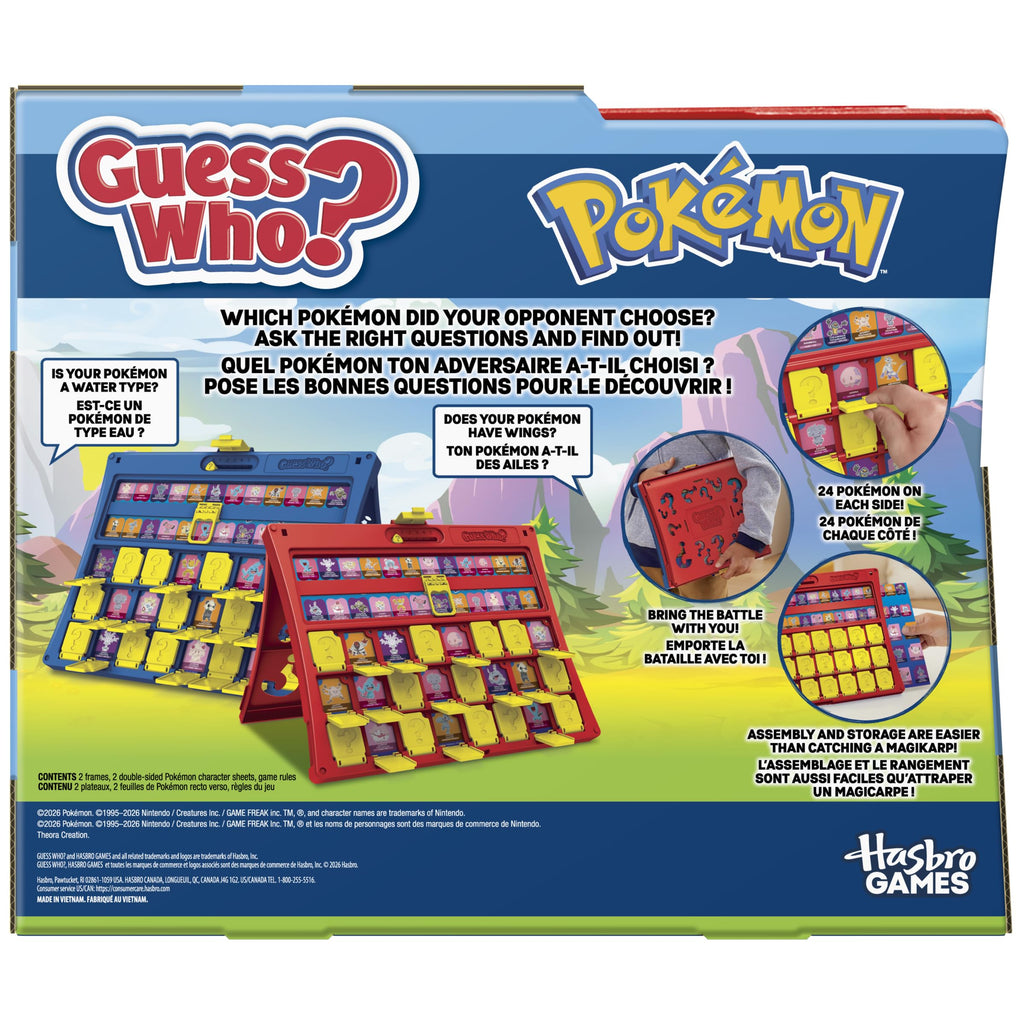 Guess Who? Pokémon Edition Game | 48 Pokémon | Fun Kids Board Games for Families | 2 Players | 15 Mins. | Travel Friendly | Ages 6+