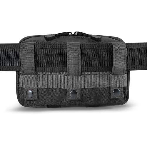 FRTKK Tactical Molle Admin Pouch Utility Laser Cut EDC Tool Pouch Bag Horizontal Modular Pouches Include US Flag Patch and Keychain