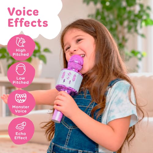 Move2Play, Kids Karaoke Microphone | Includes Pre-Loaded Songs & Bluetooth | Kids Birthday Party Gift | Toy for All Ages 2, 3, 4, 5, 6+ Year Old Girls, Boys & Toddlers