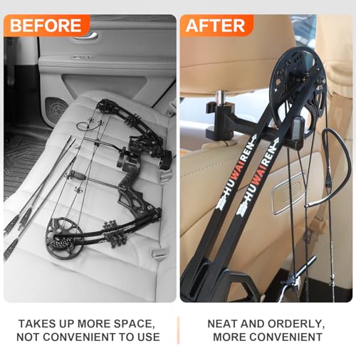 ORAPBOT Bow Hanger for Truck, 2 Set Archery Hunting Shooting Bracket Headrest Mount,Universal Compound Bow Holder for Vehicle Storage and Hunting Transport