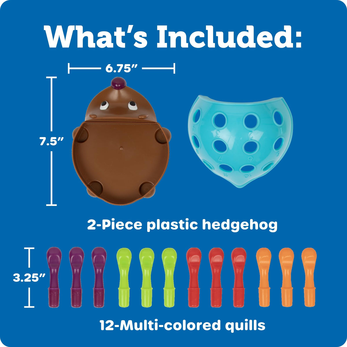 Learning Resources Spike The Fine Motor Hedgehog, Toddler Learning Toys, Fine Motor and Sensory Toys, Educational Toys for Toddlers, Montessori Toys, Ages 18+ Months,14 Pieces