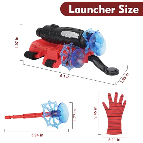 Xohny Spider Web Shooters with Glove for Kids Cosplay Party Favor | Superheroes Wrist Launcher Toy, Halloween Party Supplies, Christmas Stocking Stuffers, Birthday Gift for Boys Girls