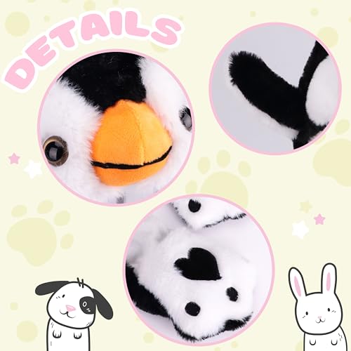 Bubblepompom Animal Hat with Moving Ears Funny Pop up Crazy Silly Hat, 22'' | Plush Animal Hat with Jumping Ears, Cosplay Costume for Dress Up Party, Holiday Gift for Kids, Squeeze Paws to Pop up Ears
