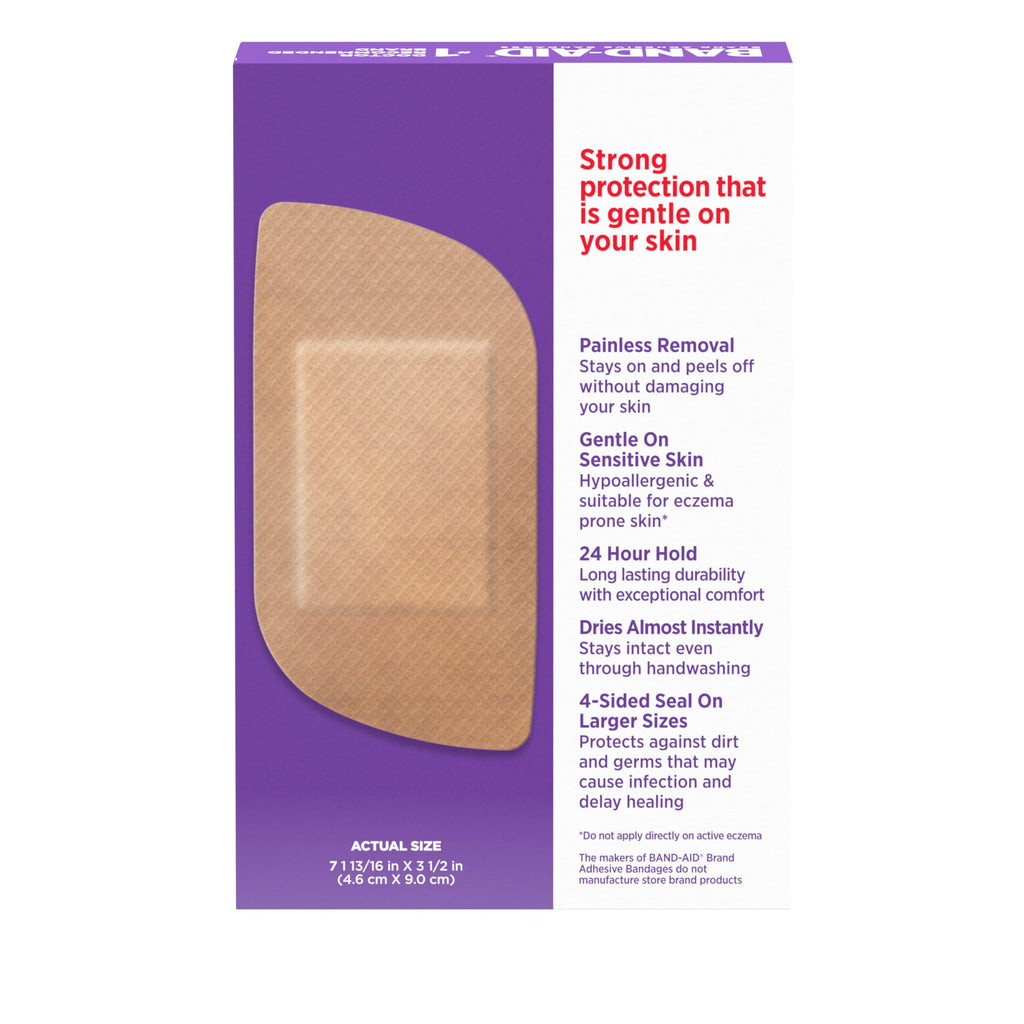 BAND-AID Brand Adhesive Bandages for Sensitive Skin, Extra Large, 7 Count