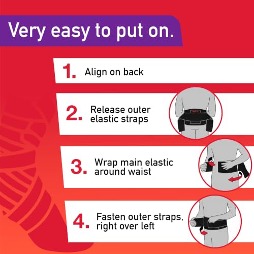 MUELLER Sports Medicine Adjustable Back Brace, Ideal for Upper and Lower Back Pain, Relief & Support for Men and Women, Strains, Sciatica, Scoliosis, Black