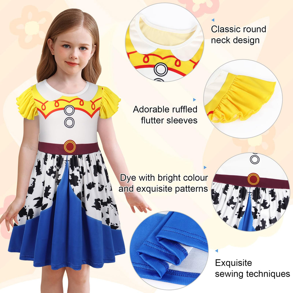 Cowgirl Costume Girls Toddler Princess Dress Up Halloween Cosplay Outfits
