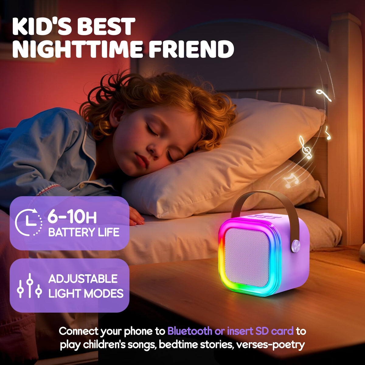 IROO Mini Karaoke Machine for Kids, Birthday Gifts Toys for Girls Ages 3-12 | 2 Wireless Mics, 5 Voice Effects & 1-Month KaraFun Premium, Bluetooth Speaker, Portable MP3 Player For Family Home Party