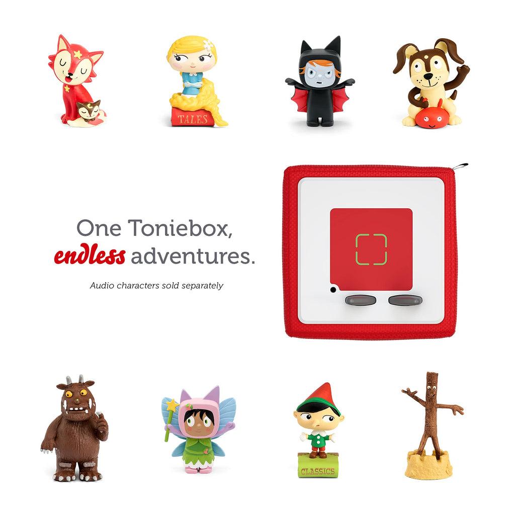 Toniebox 1 Audio Player Starter Set with Playtime Puppy - Listen, Learn, and Play with One Huggable Little Box - Red