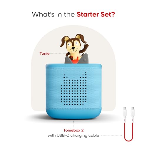 Toniebox 2 Audio Player Starter Set for Kids 1+, Sky Blue | Portable Screen-free Audio Player | Stories, Music, Games | Playtime Puppy: Favorite Children’s Songs | Gift for Kids 1-12+