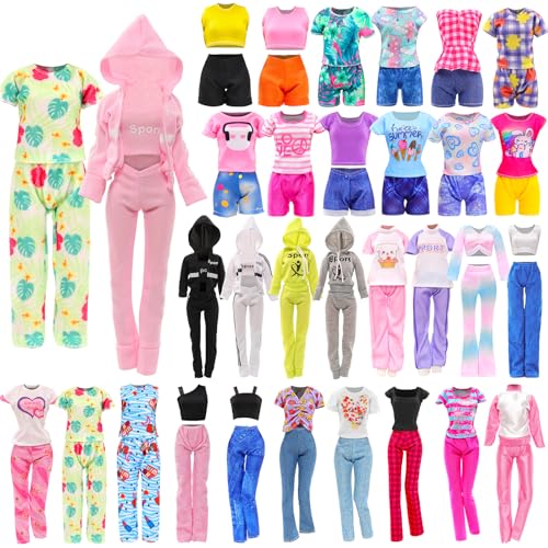 10 Sets Doll Clothes Hooded Sports Suit Tops and Pants for 11.5 inch Dolls | Tracksuit Set, Sportswear, Sports Clothes, Activewear, Running Apparel, Casual Outfits