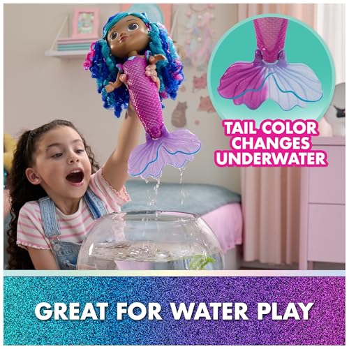 Gabby's Dollhouse The Movie, Sing & Shine Mermaid Gabby Doll Toy | 13-Inch Doll, Lights & Sounds, Waterproof Design, Interactive Roleplay, Kids Toys for Girls & Boys Ages 3 and Up