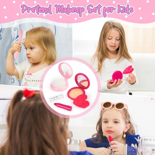 Oisacirg Play Purse with Watch, Phone, Pretend Play Toys for Girls Ages 3-8 | 32Pcs Role Play Set with Handbag, Water Bottle, Scarf, Pretend Makeup, Birthday Gifts, Mom-Daughter Bonding, Multi-Scene Play