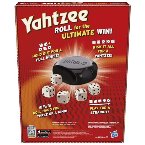 Hasbro Gaming Yahtzee Game, Fast-Playing Dice Games for Kids, Teens, and Adults, Strategy Games, Family Games for Kids, 2 or More Players, Ages 8 and Up