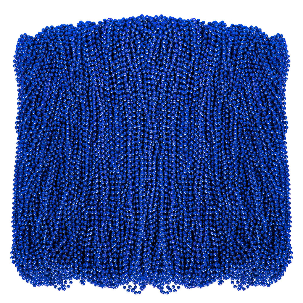 Huskein 200 PCS Beaded Necklace, 33" Mardi Gras Beads, Blue Bead Necklace, Mardi Gras Accessories, Parade Beads Bulk for Hanukkah Christmas Pirate Birthday Gender Costume Party Supplies