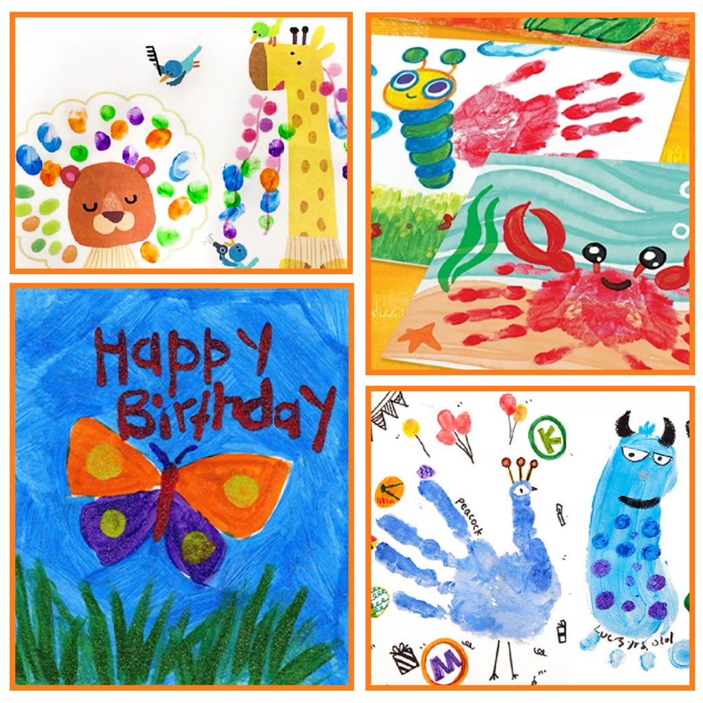 ABEIER Washable Finger Paint for Toddlers 1-3, 12 Non-Toxic Colors | Ages 1-3 4 5 6+, Baby Safe, easy cleanup, creamy texture, color mixing, hand and foot prints, sensory play, preschool crafts