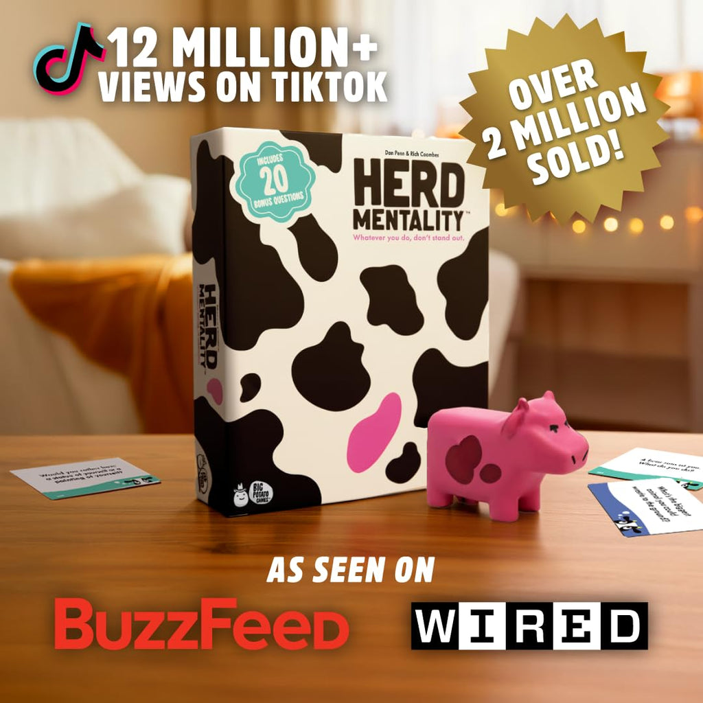 Herd Mentality Board Game: #1 Family Party Game, 4-20 Players | Award-winning board game, easy to learn, large group game, christmas gift for adults, kids and teens, fun family game night