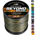 Beyond Braid Braided Fishing Line -Super Strong - Abrasion Resistant - No Stretch -Blue Camo, Moss Camo, White, Green, Pink, Blue, 4 Strand 8 Strand