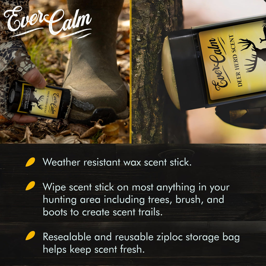 Conquest Scents EverCalm Deer Herd Scent, Deer Attractant Original Formula | Calming Scent from Deer Bedding Areas, for Pre-Rut, Rut and Post-Rut, Versatile Hunting Scents
