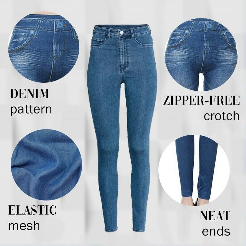 Begoodmind Perfect Fit Skinny Stretch Pull-On Push-Up Plus-Size Denim Jeans Leggings