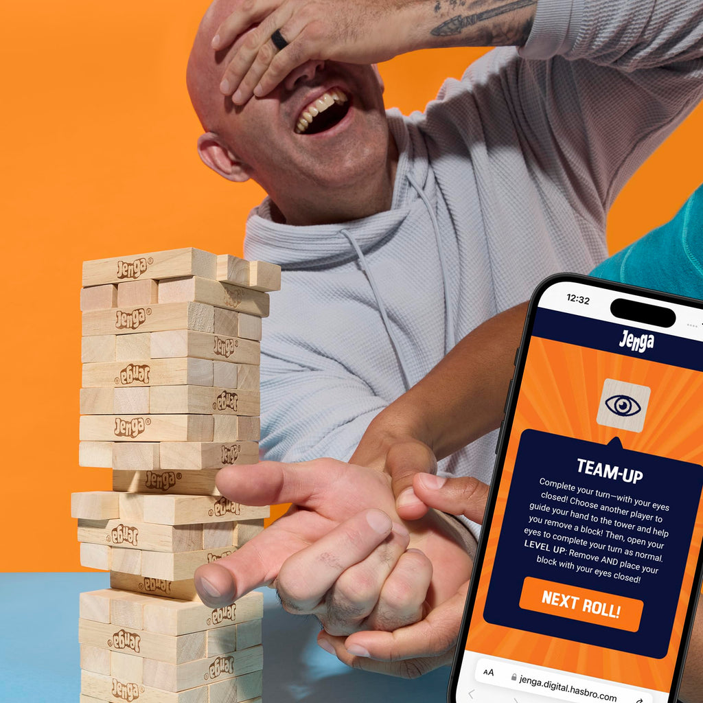 Official Hasbro Games Jenga Game | Digital Die for 6 More Ways to Play | Original Wood Block Game | Stacking Tower | Ages 6+ | 1+ Players | Party Games
