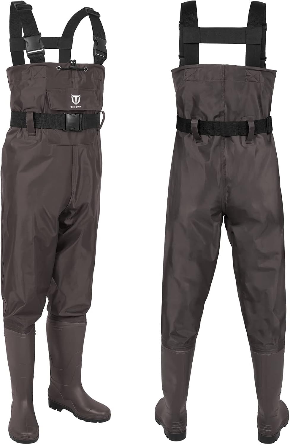 TIDEWE Chest Waders for Men Women, Waterproof Fishing Waders | Waterproof 420D 2-Ply Nylon/PVC, Lightweight Bootfoot Hunting Waders, Adjustable Suspenders, Boot Hanger
