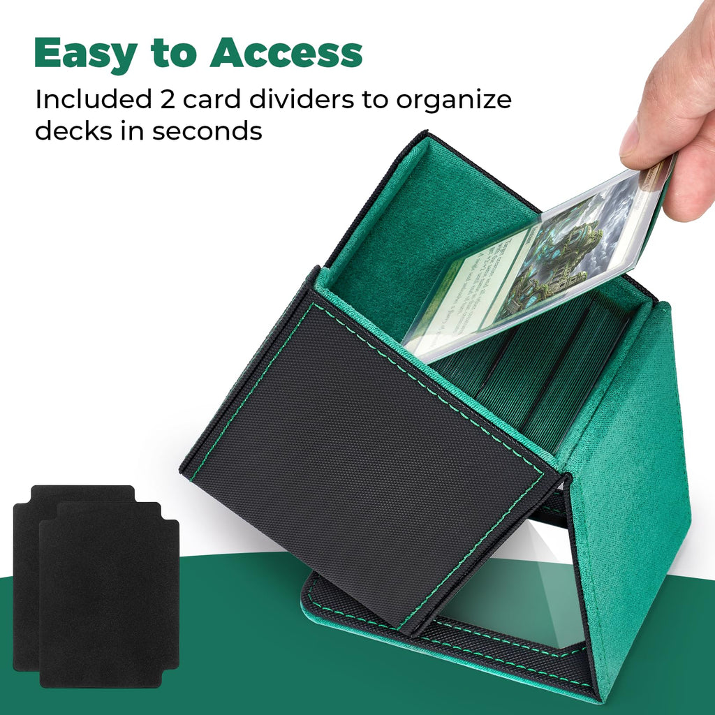Fabmaker 6 pack Deck Box Compatible with MTG, Display Card Storage Box | Holds 100 Double-Sleeved Cards, Trading Card Deck Case Compatible with Magic the Gathering with PU Leather &Magnetic Closure
