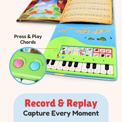 BEST LEARNING My First Piano Book - Toy Piano with Songbook for Kids | 10 Nursery Rhymes, 6 Instrument Sounds, Record and Playback, Educational Birthday Gift for 3 to 5 Year Old Boys and Girls