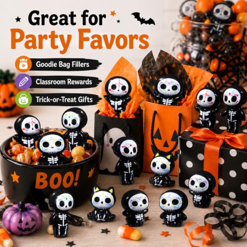 Celltestria 60pcs Halloween Mini Figurines Resin Ghost Toys | Halloween Party Favor Bag Fillers Embellishments Scrapbook Micro Fairy Garden Decor