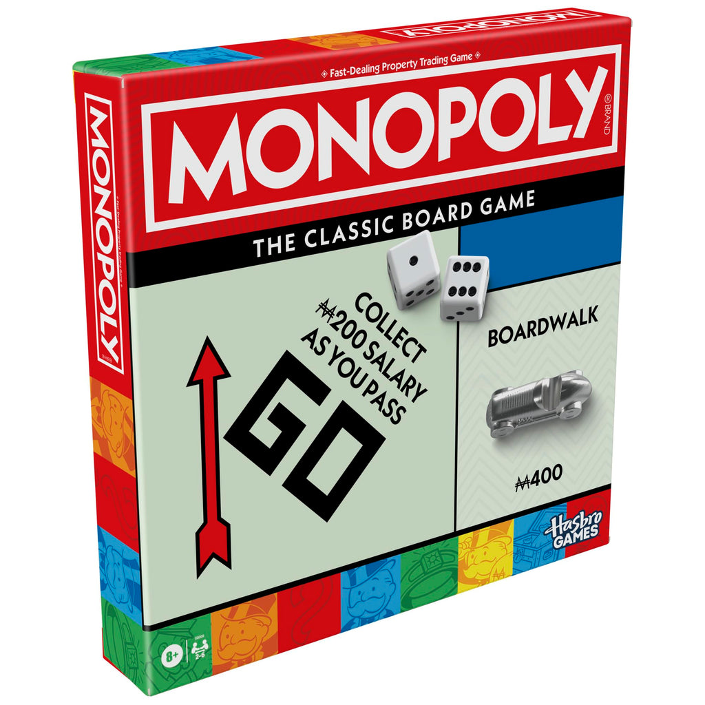 Monopoly Board Game | Classic Game with Storage Tray and Larger Tokens | Ages 8+ | 2 to 6 Players | Family Games for Kids and Adults | Kids Gifts