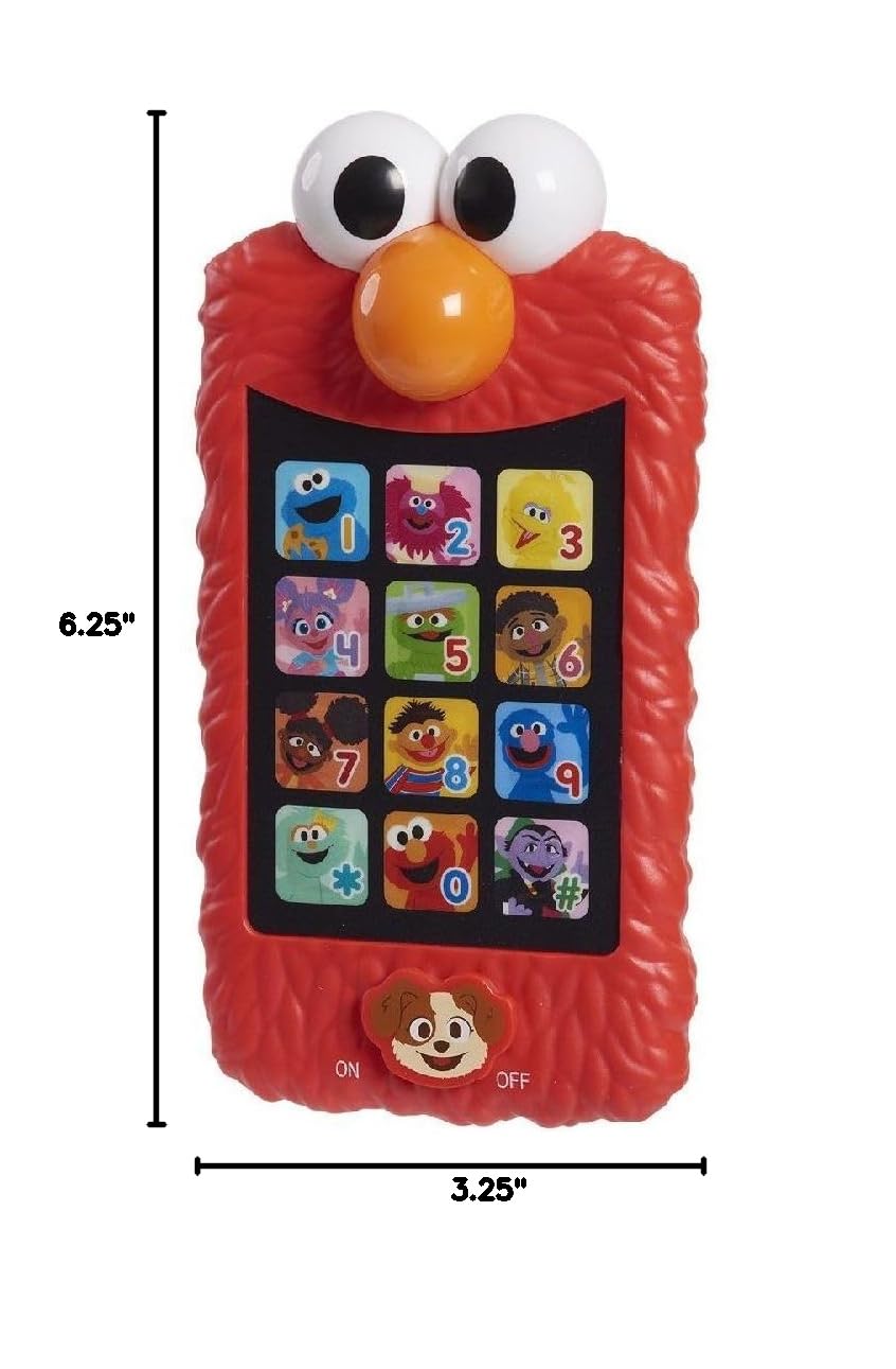 Sesame Street Learn with Elmo Pretend Play Phone by Just Play | Learning and Education, Holiday Stocking Stuffers, Gifts, Presents, Kids Toys for Ages 2 Up
