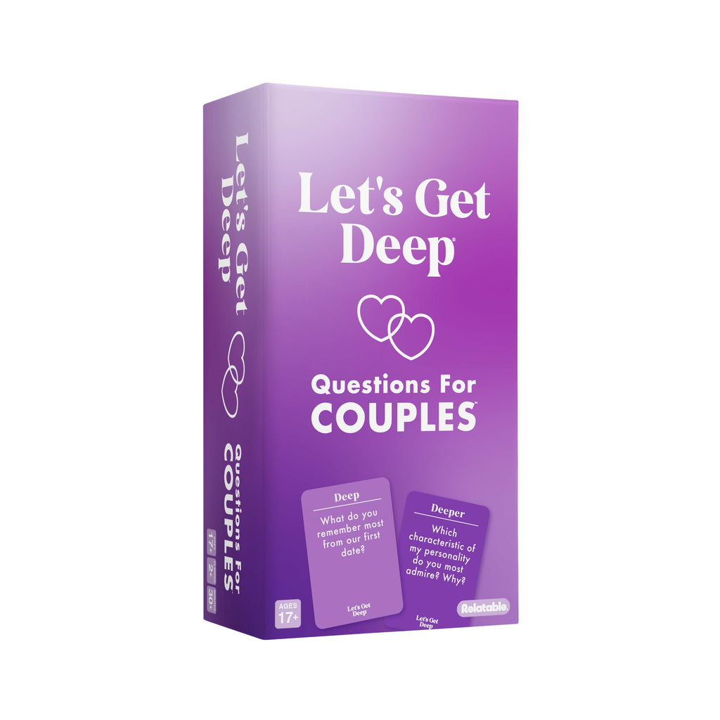 Let's Get Deep, A Question Card Game for Couples by Relatable | Great for Date Night Ideas, Couples Gifts, and Long Distance Relationship Games, Includes 200 Cards