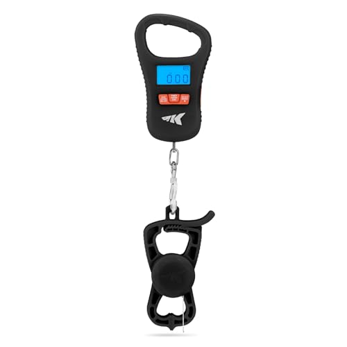 KastKing ToughTide USB Charging Fish Scale with Lip Gripper, Black Combo
