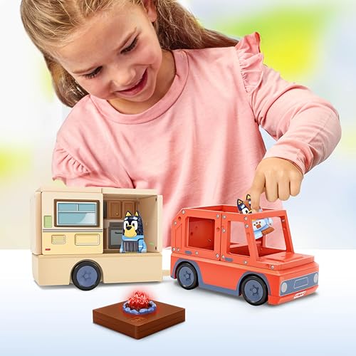 Tile Town Bluey Heeler Camper Magnetic Tile Set, 13 Pieces | Includes Bluey & Bingo figures, action tile; STEM building toy for kids ages 3+