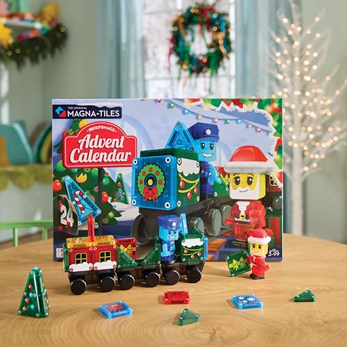 MAGNA-TILES microMAGS Advent Calendar 34-Piece Magnetic Construction Set, The Original Magnetic Building Brand