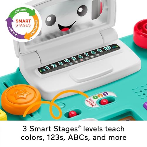 Fisher-Price Laugh & Learn Mix & Learn DJ Table | Musical Toy, 100+ Learning Songs & Phrases, 12 Activities, Fine & Gross Motor Skills, Baby & Toddler Ages 6+ Months