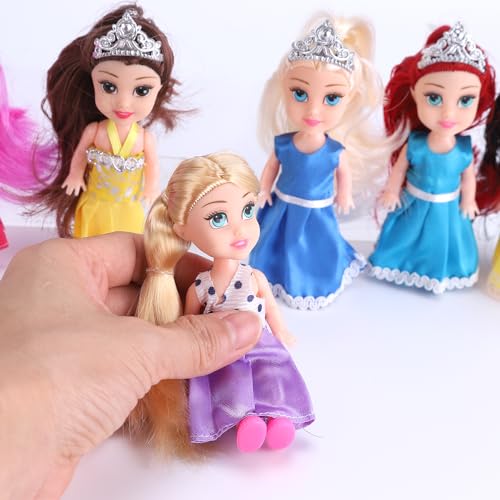 Liberty Imports Little Royal Princess Toddler Dolls with Dresses, Girls Imaginative Pretend Play Small Dolls Party Favors Collection (Princess)