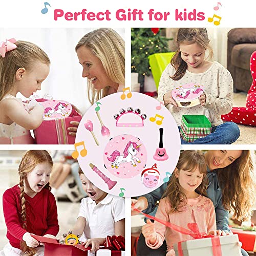 Kids Musical Instruments Sets, Non-Toxic Musical Toy, Wooden Percussion Instruments Toys Tambourine Xylophone for Kids Playing Preschool Education, Promotes Early Learning for Boys Girls Gift