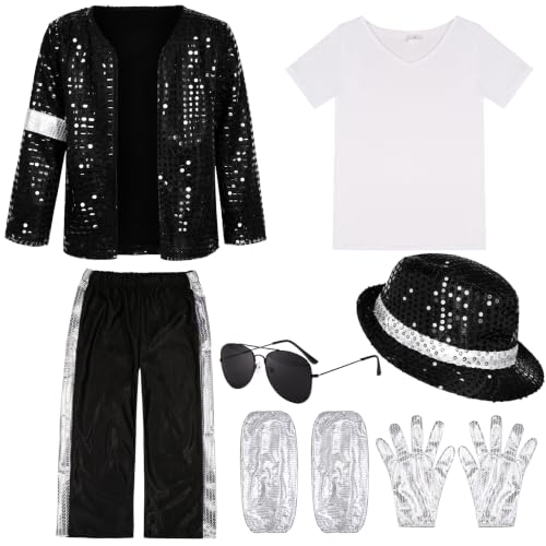 BAURGHOP Kids Dance Star Costume for Boys 80s 90s Pop Stage Outfits for Halloween