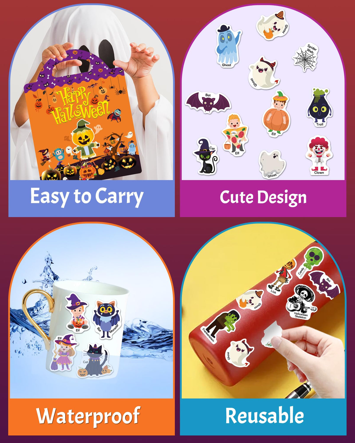 Benresive Reusable Sticker Book, Stickers for Kids, Travel Toy Gifts