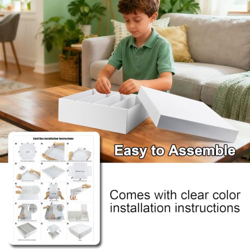 5-Pack Toploader Trading Card Storage Box, 4 Row 3200 Count Cardboard Box | Storage Box for Basketball/MTG/TCG/Sports/Game Cards Organizer and Collection (White)