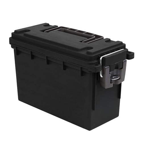 Sheffield 12629 Ammo Box Made in USA, Stackable Lockable Ammo Storage Box | Lockable Storage Box, Water and Dust Resistant Dry Box, Secures Hunting Gear, Gun Accessories, Supplies, and Bullets