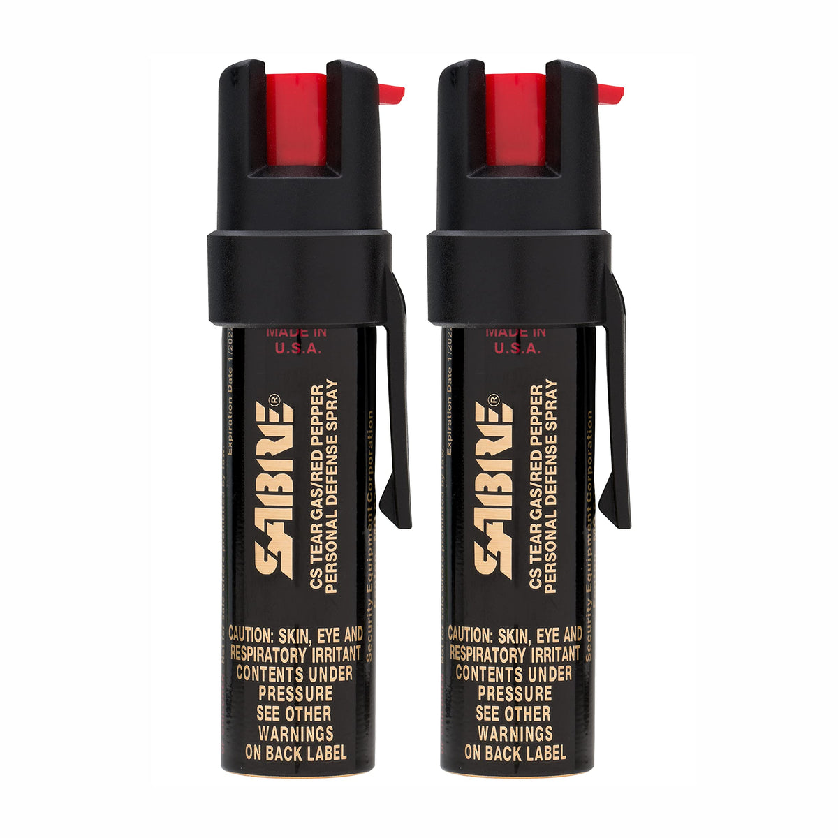 Sabre Compact 3‑in‑1 Pepper Spray, Tear Gas & UV Marking Dye Defense Spray - Maximum Police Strength OC Spray, Up to 16-ft Range, 13 Second Spray Time, Twist Lock Safety with Belt Clip, 0.75 fl oz