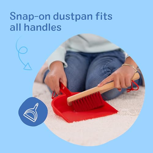 Melissa & Doug Dust Sweep Mop 6-Piece Wooden Cleaning Toy Set | 6 Pcs, Cleaning Pretend Play, Wooden Broom, Mop, Duster, Dustpan, Brush, Toy Storage Stand, Preschool Toys for Kids, Ages 3+