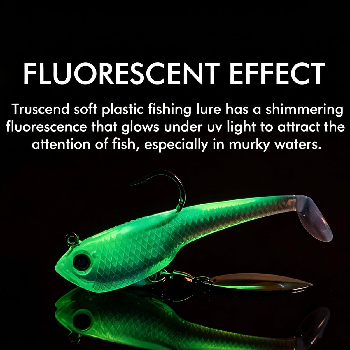 TRUSCEND Shadtale Easy Catch Soft Fishing Lures with BKK Hooks - Trembly Sinking and Vibrating Swim for More Bites, Pre-Rigged Swimbaits for Bass, Trout, Crappie, Walleye, Freshwater Saltwater Fishing