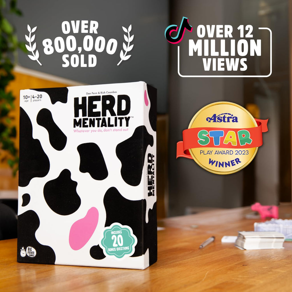 Herd Mentality Board Game: #1 Family Party Game, 4-20 Players | Award-winning board game, easy to learn, large group game, christmas gift for adults, kids and teens, fun family game night