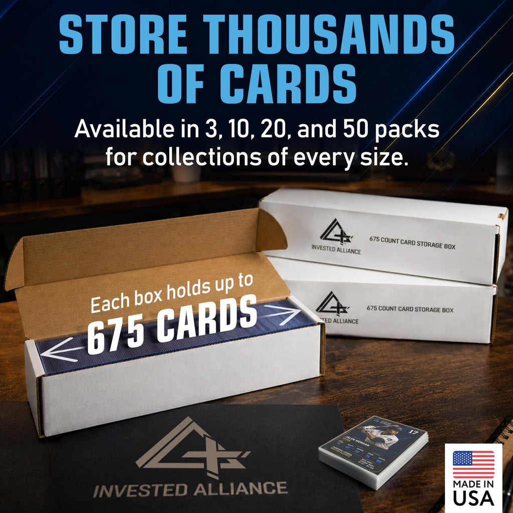 Premium Cardboard Trading Card Storage Box For Sports, TCG, Gaming MTG.