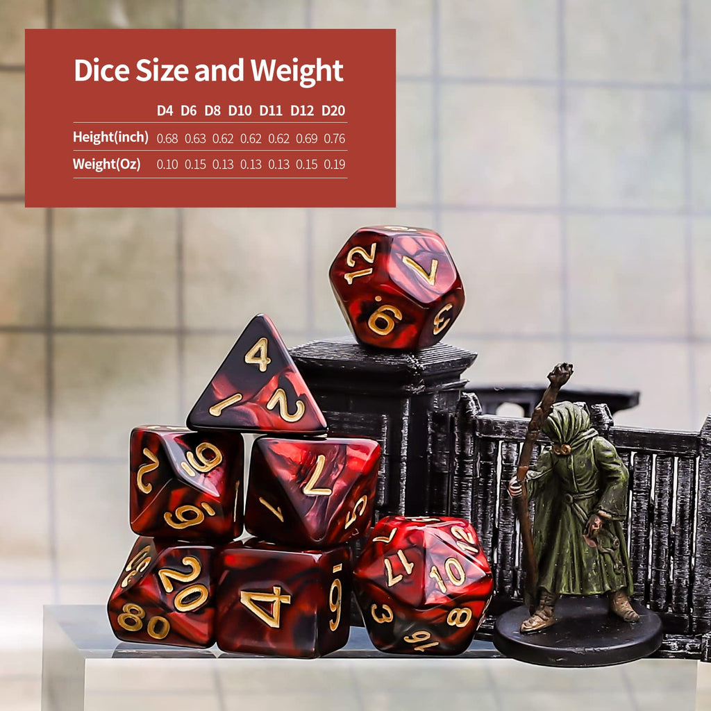 CiaraQ Polyhedral Dice Set - DND Role Playing Dice | Acrylic RPG Dice for Dungeons and Dragons MTG Table Games, Multi-color, 35pcs