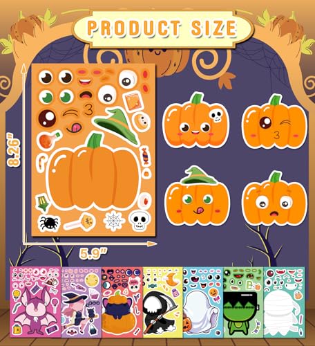Halloween Party Favors,Halloween Stickers,DIY Crafts Stickers for Kids | Kids Halloween Decorations Games Toys Gifts Treats Activities Party Supplies,Halloween Goodie Bags (24 Sheets)