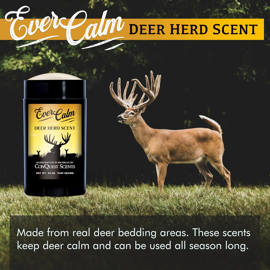 Conquest Scents EverCalm Deer Herd Scent, Deer Attractant Original Formula | Calming Scent from Deer Bedding Areas, for Pre-Rut, Rut and Post-Rut, Versatile Hunting Scents